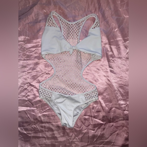 Peixoto White Mesh Cutout Swimsuit - Picture 1 of 2
